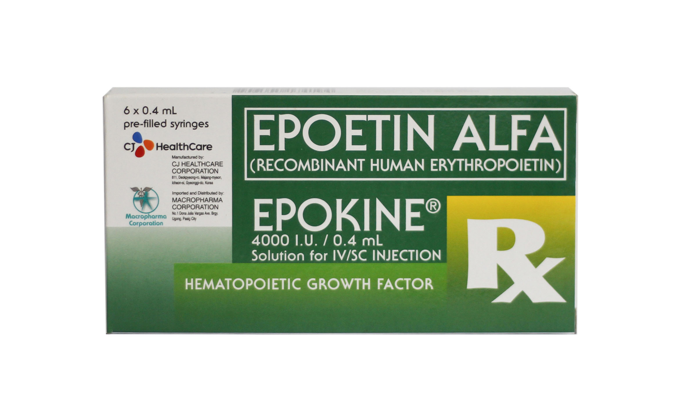 EPOKINE Epoetin Alfa 4,000IU / mL Solution for IV/SC Injection 0.4mL 10 ...